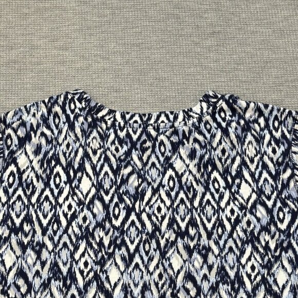 Relativity Womens Multicolor Geometric Tunic Blouse 3/4 Sleeve Blue Plus Size 1X - Picture 6 of 14